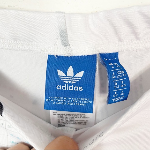 Rare⭐️ Adidas Originals AOP White Info Poster Print Logo Graphic Tight Leggings - Picture 15 of 17